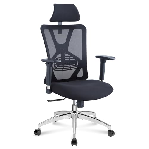 Ergonomic Office Chair with Adjustable Lumbar Support and Headrest - For Office Use