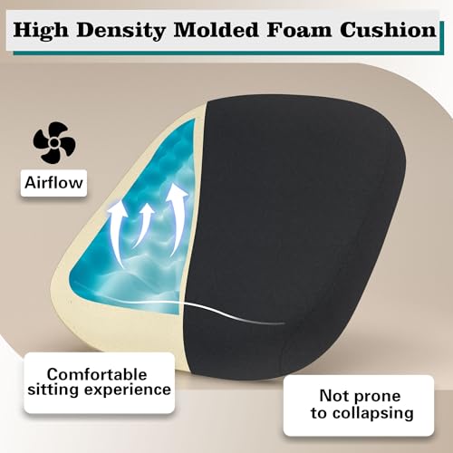 High Back Ergonomic Office Chair with Adjustable Headrest and Lumbar Support (White & Black)