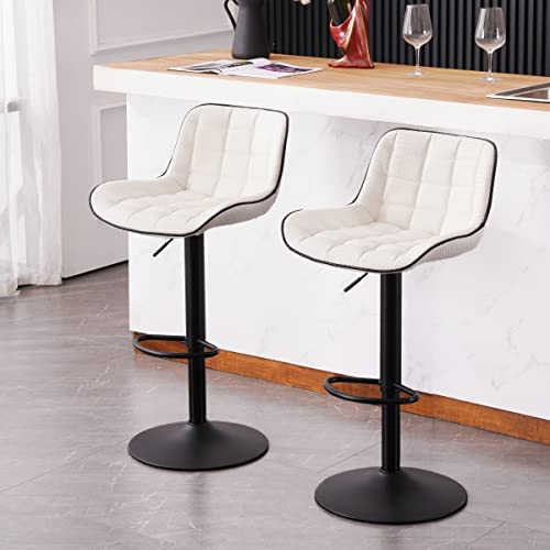 Modern Black Bar Stools Set of 2 for Kitchen Islands