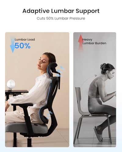 Ergonomic Office Chair with Adaptive Lumbar Support for Big and Tall Users