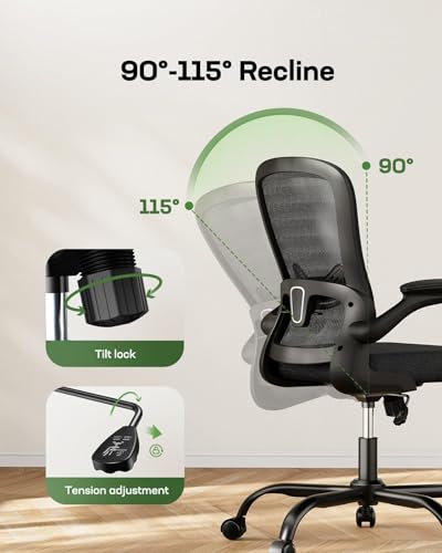 Ergonomic Mesh Back Office Chair with Adjustable Lumbar Support and Armrests