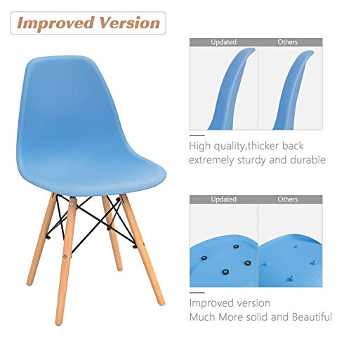 Modern Blue Dining Chairs Set of 4 for Kitchen, Bedroom, Living Room by Furmax