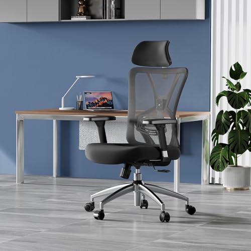 Ergonomic Office Chair with Adjustable Lumbar Support and Headrest - For Office Use