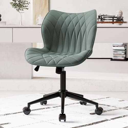 ROYAL LEGEND LEGACY Comfy Armless Office Chair: Adjustable, Ergonomic, and Stylish (Grayish Green)