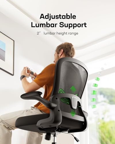 Ergonomic Mesh Back Office Chair with Adjustable Lumbar Support and Armrests