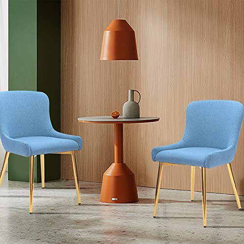 Mid Century Modern Blue Dining Chairs, Set of 2, for Kitchen and Living Room