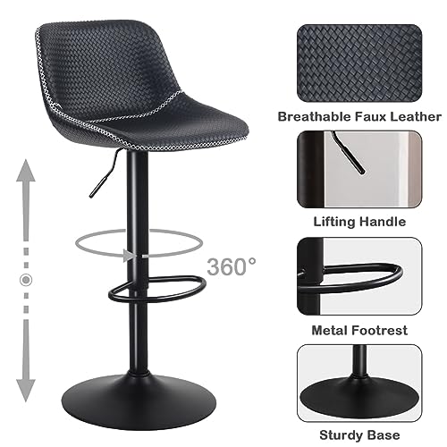 Modern Swivel Bar Stools Set of 2 for Kitchen Islands