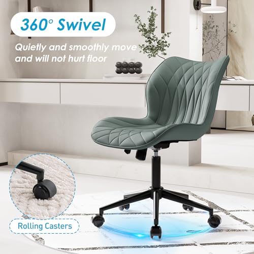 ROYAL LEGEND LEGACY Comfy Armless Office Chair: Adjustable, Ergonomic, and Stylish (Grayish Green)