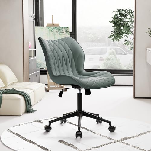 ROYAL LEGEND LEGACY Comfy Armless Office Chair: Adjustable, Ergonomic, and Stylish (Grayish Green)