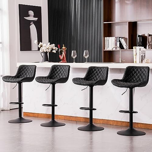 ROYAL LEGEND LEGACY Set of 2 Adjustable White Swivel Bar Stools with Back for Kitchen Island