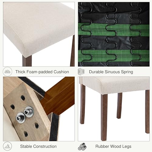 Elegant Cream Nailhead Trim Dining Chairs, Set of 4