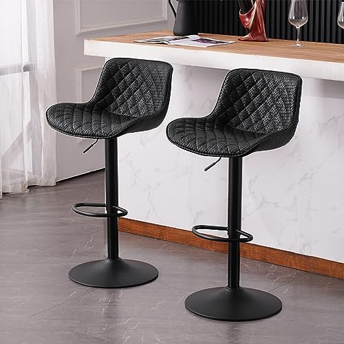 ROYAL LEGEND LEGACY Set of 2 Adjustable White Swivel Bar Stools with Back