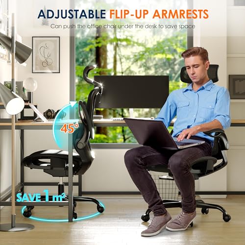 Ergonomic Mesh Office Chair with Adjustable Armrest and Headrest